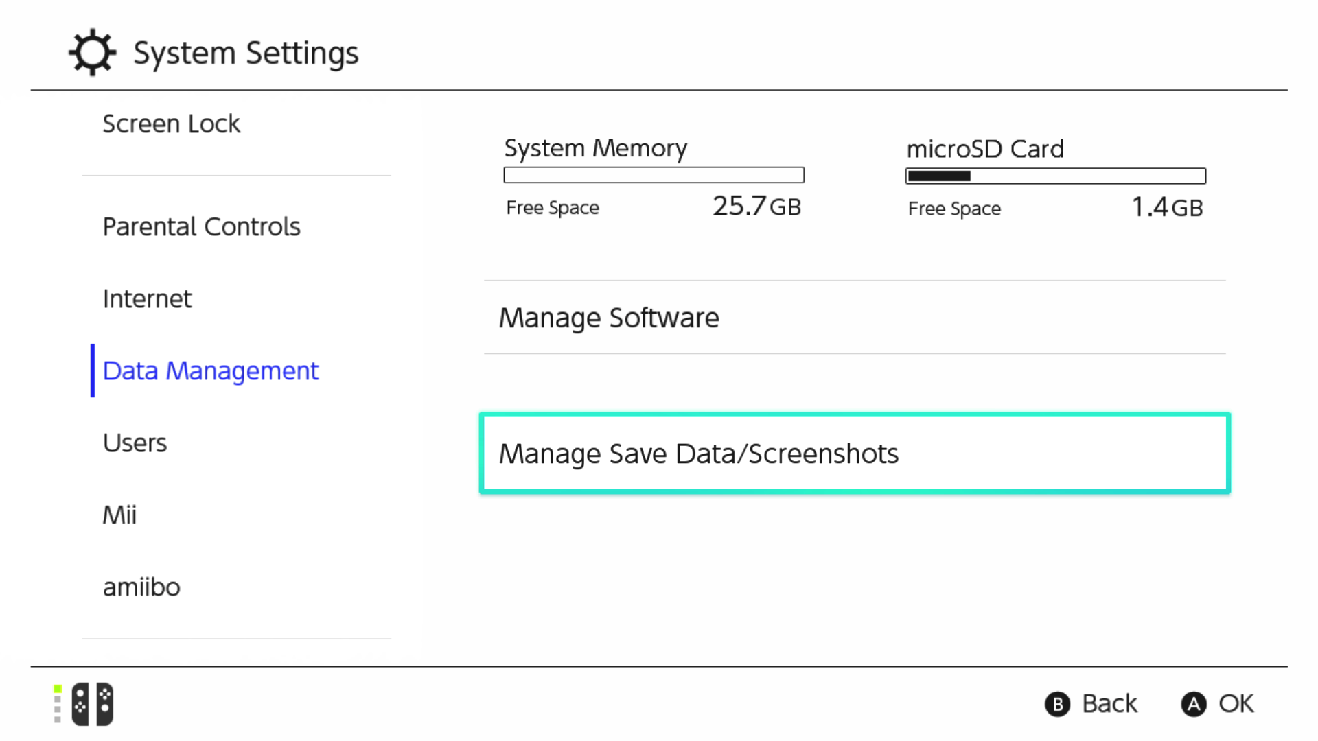 Managing screenshots on the Nintendo Switch